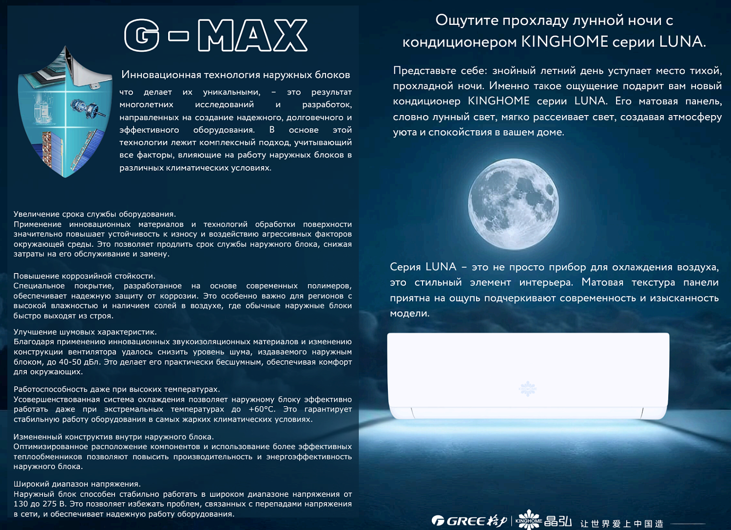 Сплит-система KINGHOME Luna Matt KWH12AYBXB-K6DNA5D